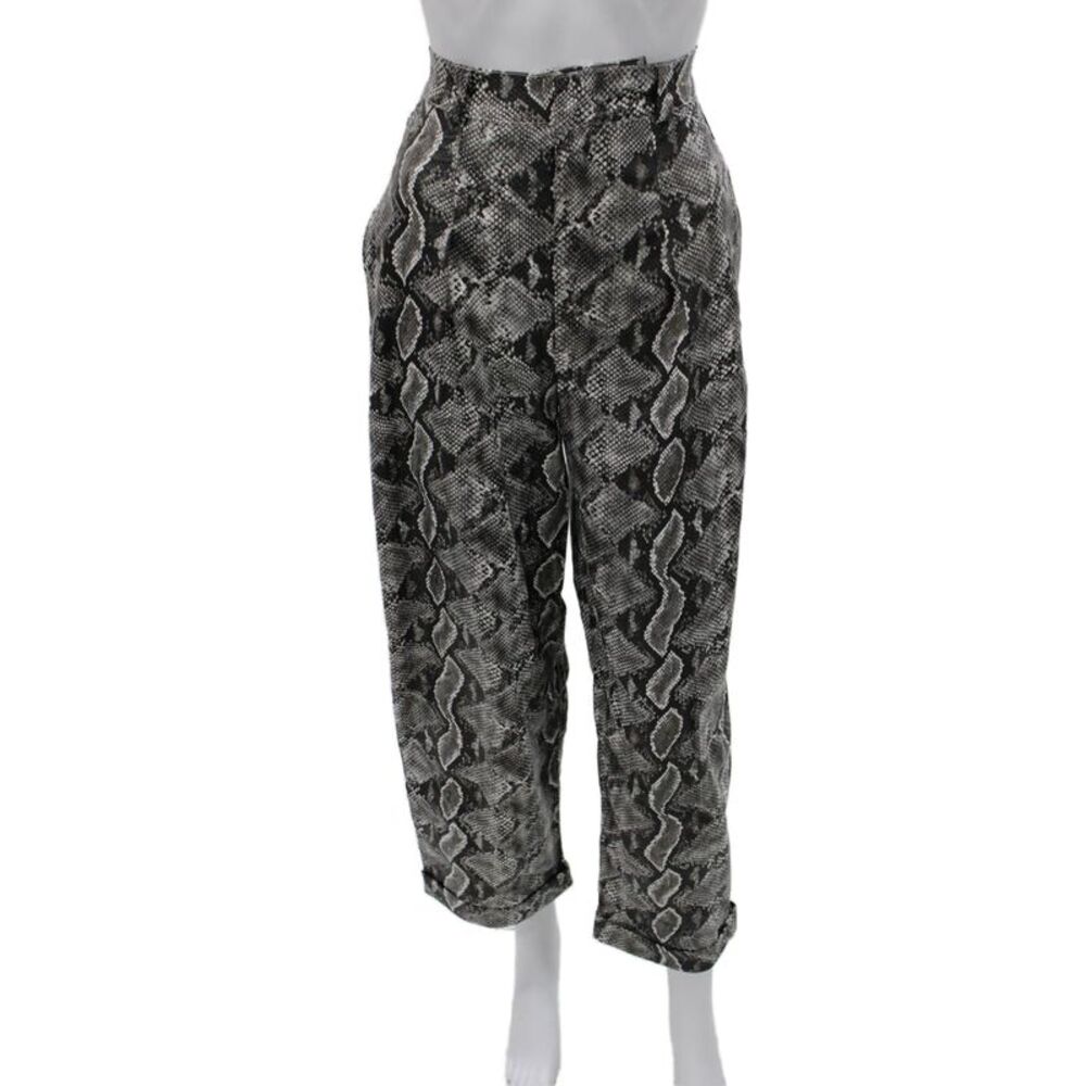 Nonchalant Label Womens Cropped Animal Print Multicolor Polyester Pants Size S